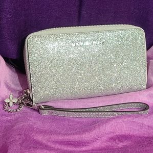 Michael Kors ALEX Glitter Phone Cas w/Crystal Tag!